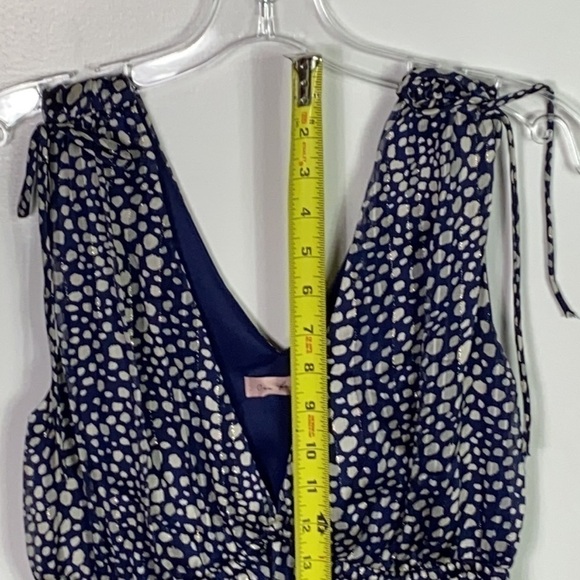 navy and white printed sleeveless dress - Picture 5 of 6